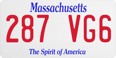 MA license plate 287VG6