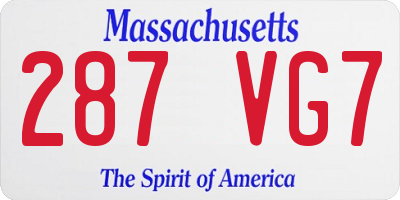 MA license plate 287VG7