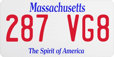 MA license plate 287VG8
