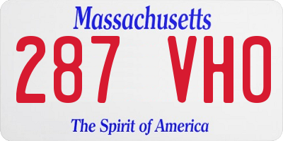 MA license plate 287VH0
