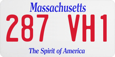 MA license plate 287VH1