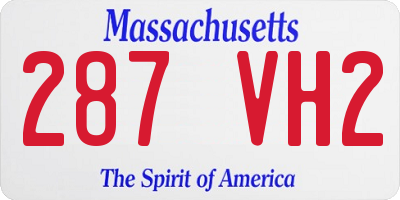 MA license plate 287VH2
