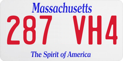 MA license plate 287VH4