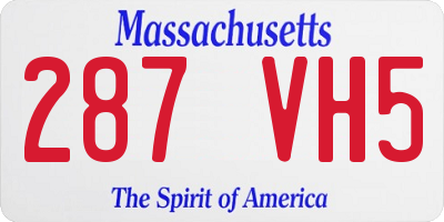 MA license plate 287VH5