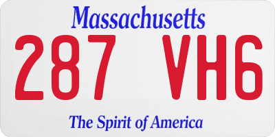 MA license plate 287VH6