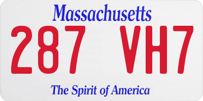 MA license plate 287VH7
