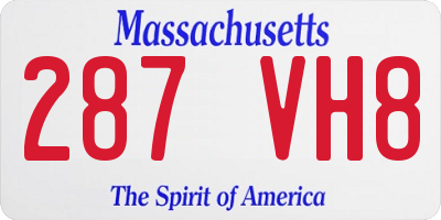 MA license plate 287VH8