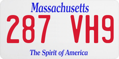 MA license plate 287VH9