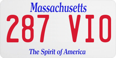 MA license plate 287VI0
