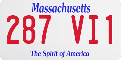 MA license plate 287VI1