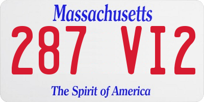 MA license plate 287VI2