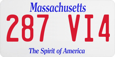 MA license plate 287VI4