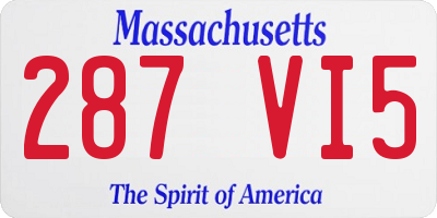 MA license plate 287VI5