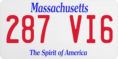 MA license plate 287VI6