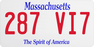 MA license plate 287VI7