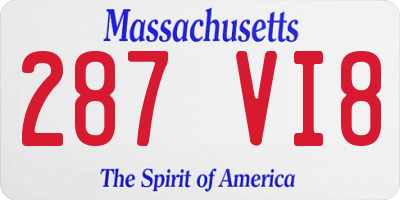 MA license plate 287VI8