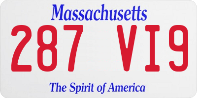 MA license plate 287VI9