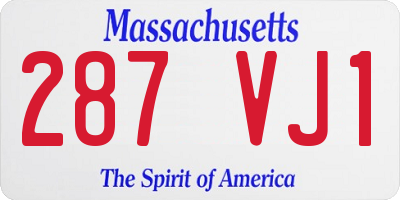 MA license plate 287VJ1