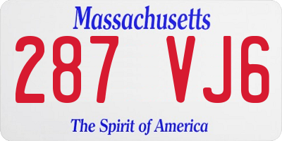 MA license plate 287VJ6