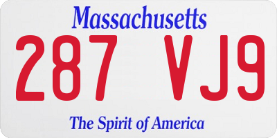 MA license plate 287VJ9