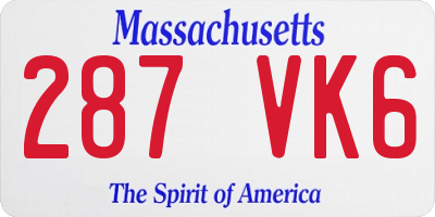 MA license plate 287VK6