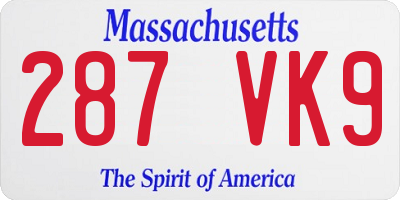 MA license plate 287VK9