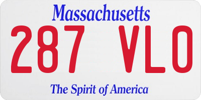 MA license plate 287VL0