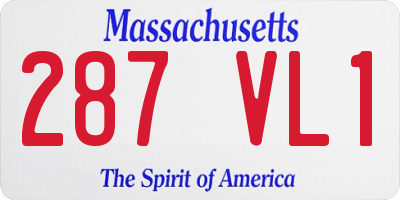 MA license plate 287VL1