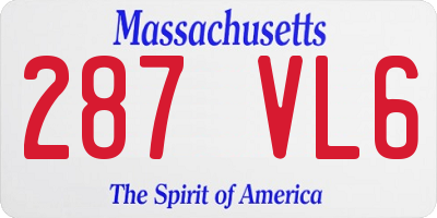 MA license plate 287VL6