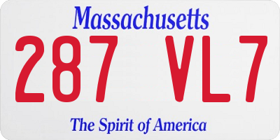 MA license plate 287VL7