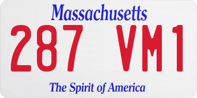 MA license plate 287VM1