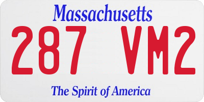MA license plate 287VM2