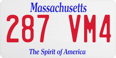 MA license plate 287VM4