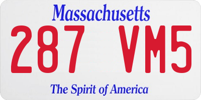 MA license plate 287VM5