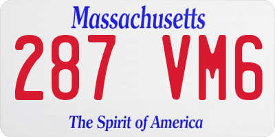 MA license plate 287VM6