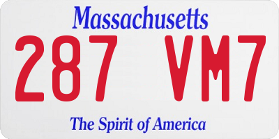 MA license plate 287VM7