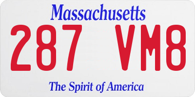 MA license plate 287VM8