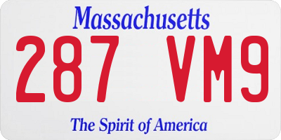 MA license plate 287VM9