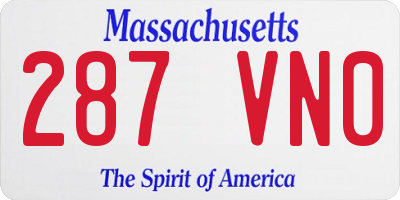 MA license plate 287VN0