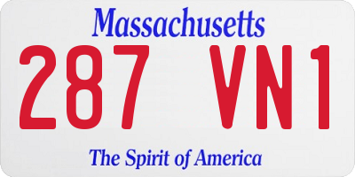 MA license plate 287VN1