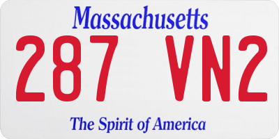 MA license plate 287VN2