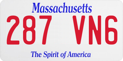 MA license plate 287VN6