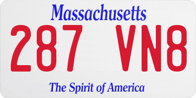 MA license plate 287VN8