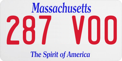MA license plate 287VO0