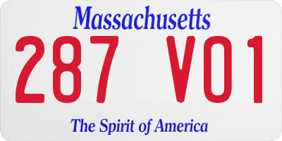 MA license plate 287VO1