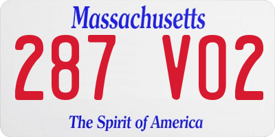 MA license plate 287VO2
