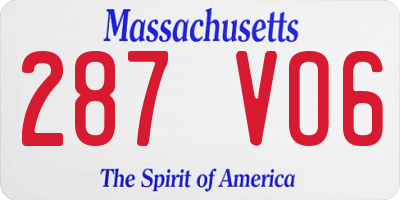MA license plate 287VO6