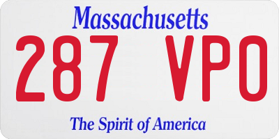 MA license plate 287VP0
