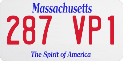 MA license plate 287VP1