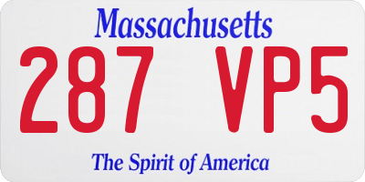 MA license plate 287VP5